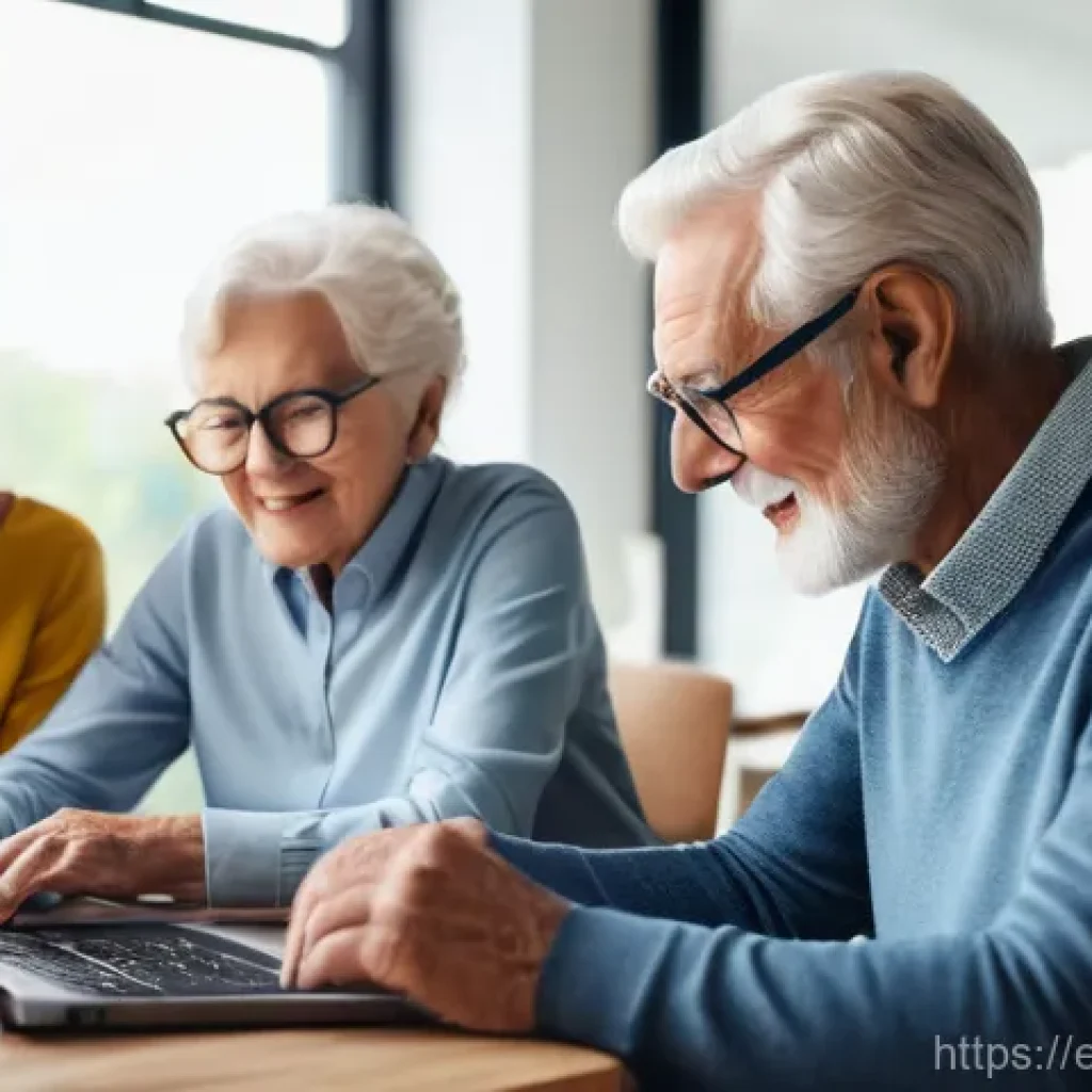 노인 인터넷 교육 - A senior learning technology with family help.