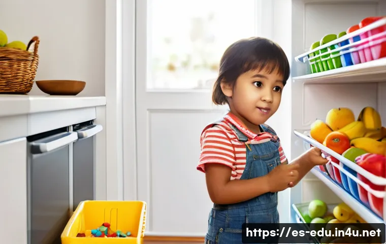 어린이 자기 관리 교육 - **Prompt 1: Joyful Little Helpers Making Choices**
    "A vibrant, warm-toned photograph capturing t...